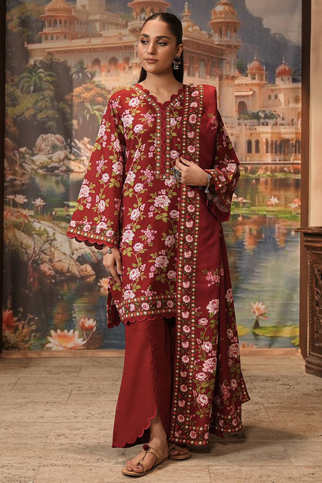 Zellbury | Unstitched 3 Piece Khaddar | Shirt Shalwar Shawl - 0389 -  Zellbury Women Essential Unstitched - Original Designer Dress - House of Maryam
