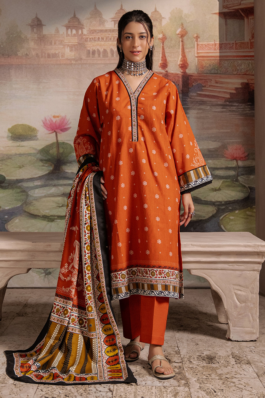 Zellbury | Unstitched 3 Piece Khaddar | Shirt Shalwar Shawl - 0391 -  Zellbury Women Essential Unstitched - Original Designer Dress - House of Maryam