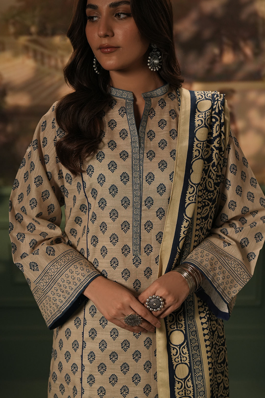 Zellbury | Unstitched 3 Piece Khaddar | Shirt Shalwar Shawl - 0392