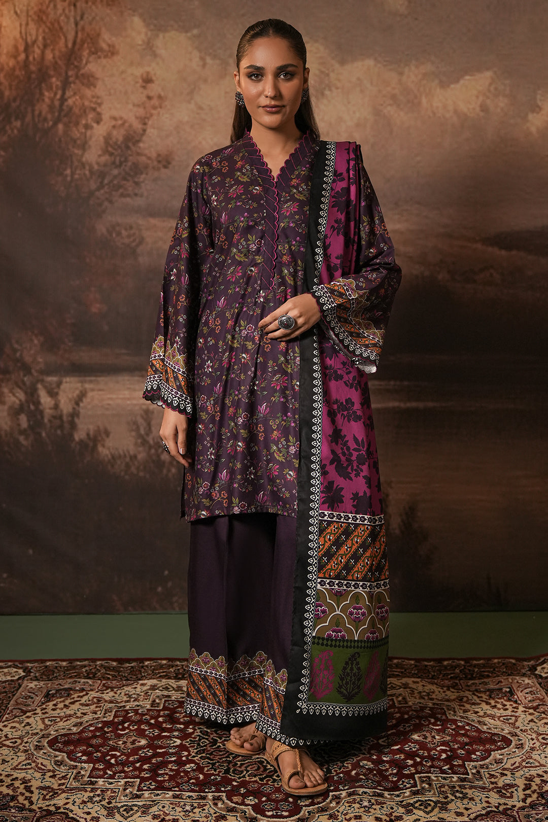 Zellbury | Unstitched 3 Piece Cotail | Shirt Shalwar Dupatta - 0399 -  Zellbury Women Essential Unstitched - Original Designer Dress - House of Maryam