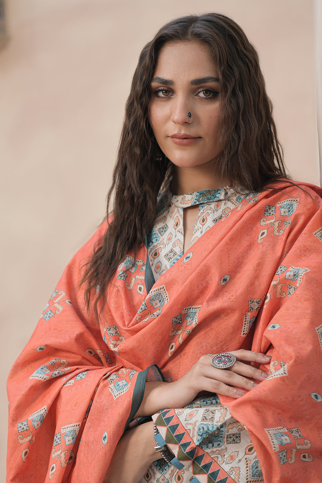 Zellbury | Unstitched 3 Piece Khaddar | Shirt Shalwar Dupatta - 0443