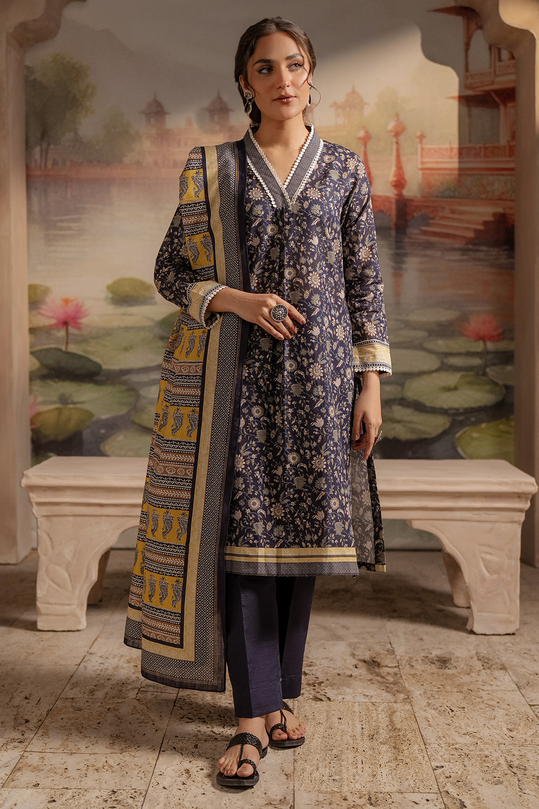 Zellbury | Unstitched 3 Piece Khaddar | Shirt Shalwar Dupatta - 0449 -  Zellbury Women Essential Unstitched - Original Designer Dress - House of Maryam