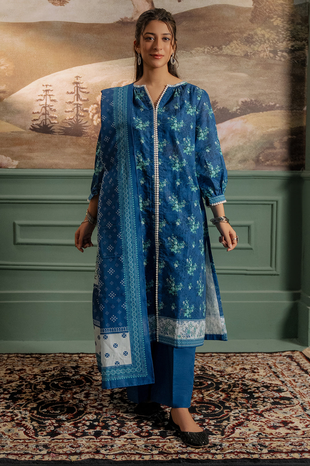 Zellbury | Unstitched 3 Piece Khaddar | Shirt Shalwar Dupatta - 0450 -  Zellbury Women Essential Unstitched - Original Designer Dress - House of Maryam