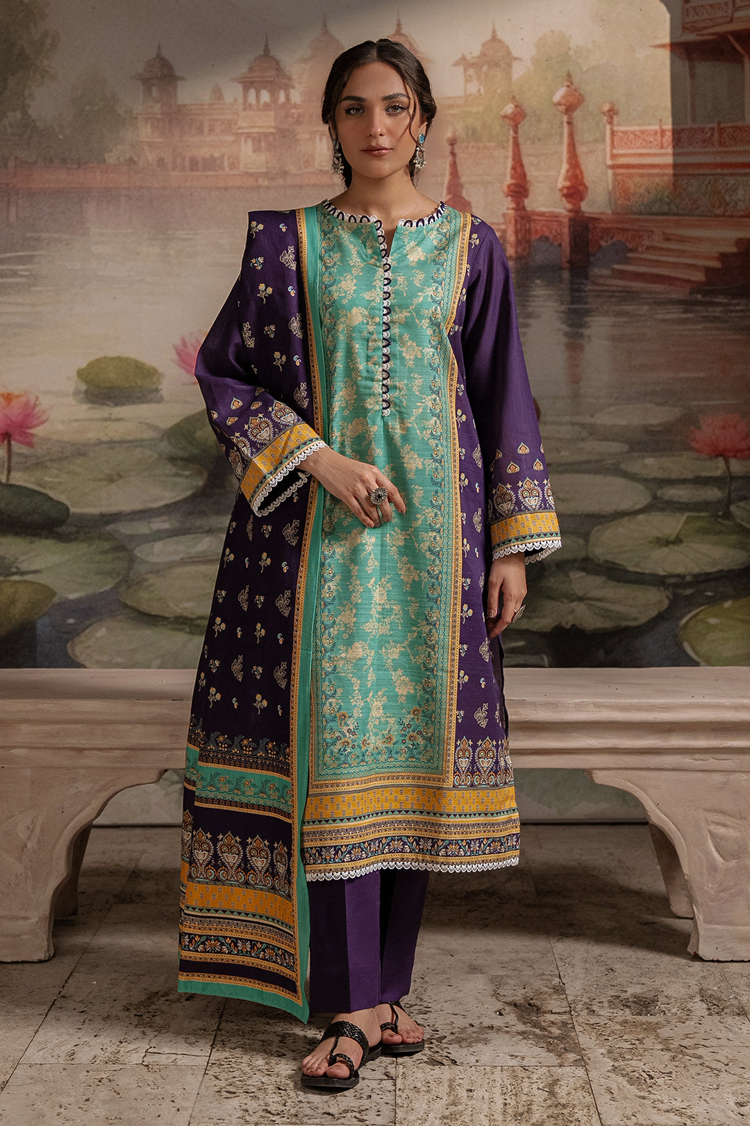 Zellbury | Unstitched 3 Piece Khaddar | Shirt Shalwar Dupatta - 0455 -  Zellbury Women Essential Unstitched - Original Designer Dress - House of Maryam
