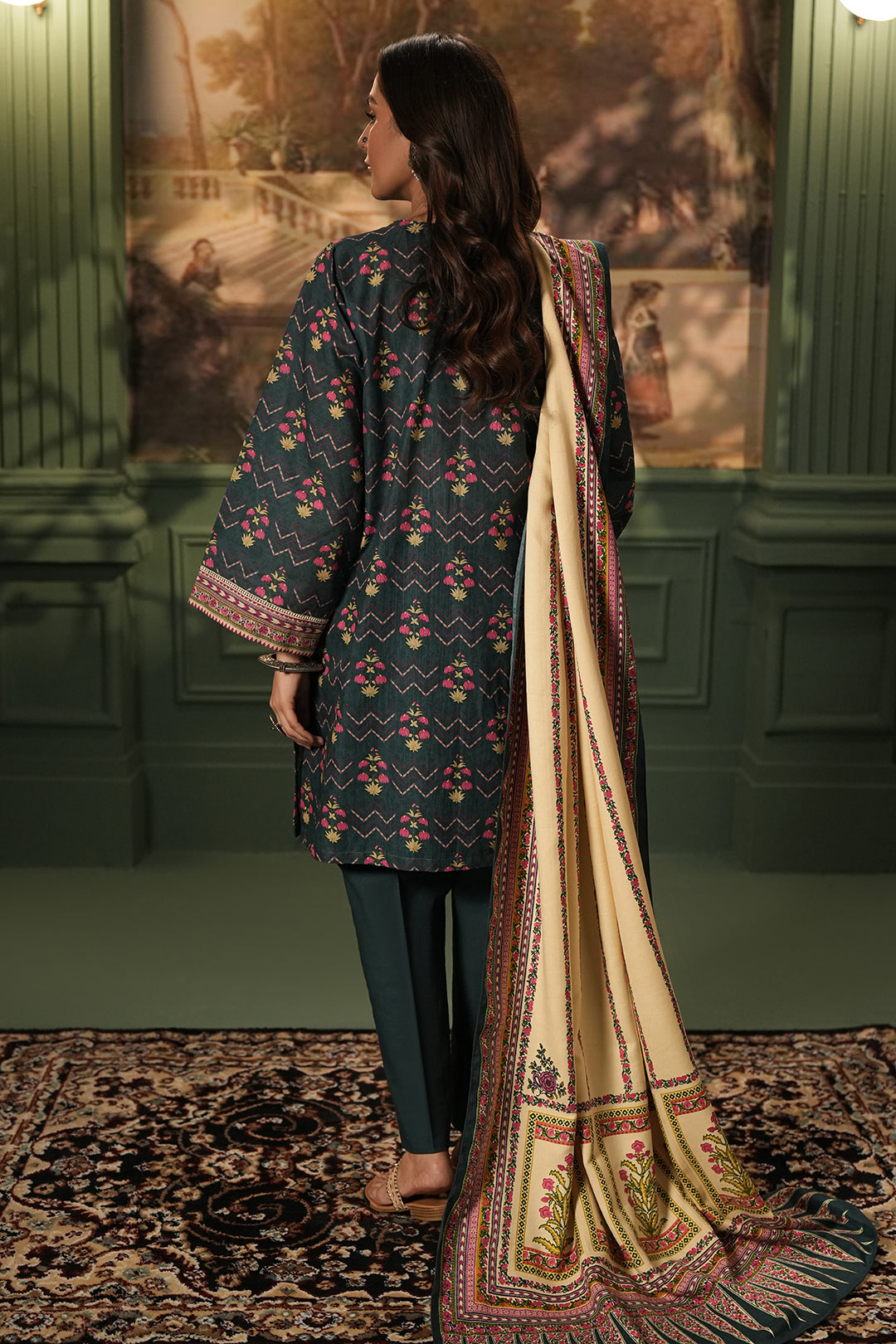 Zellbury | Unstitched 3 Piece Khaddar | Shirt Shalwar Shawl - 0459 -  Zellbury Women Essential Unstitched - Original Designer Dress - House of Maryam