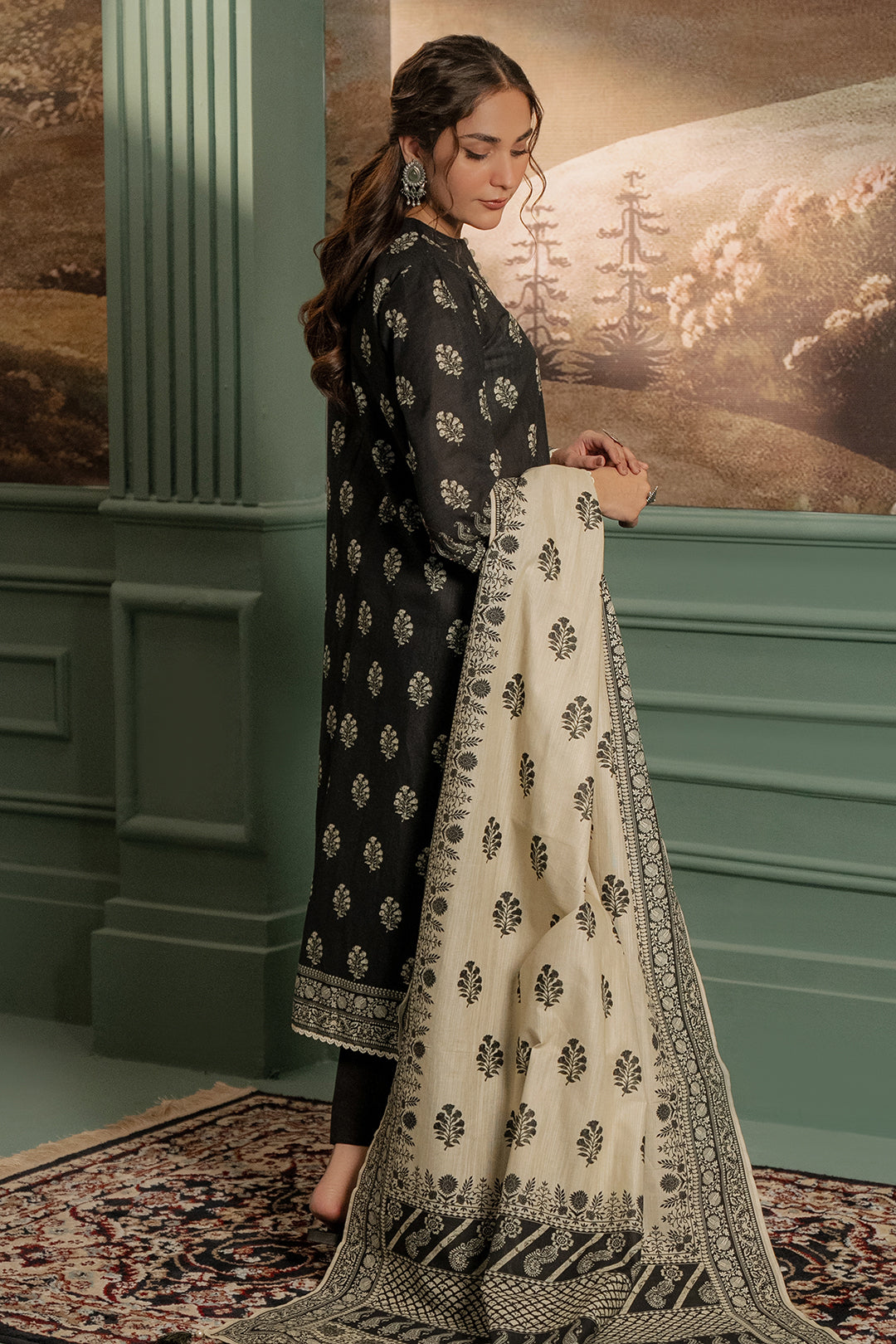 Zellbury | Unstitched 3 Piece Khaddar | Shirt Shalwar Dupatta - 0461 -  Zellbury Women Essential Unstitched - Original Designer Dress - House of Maryam