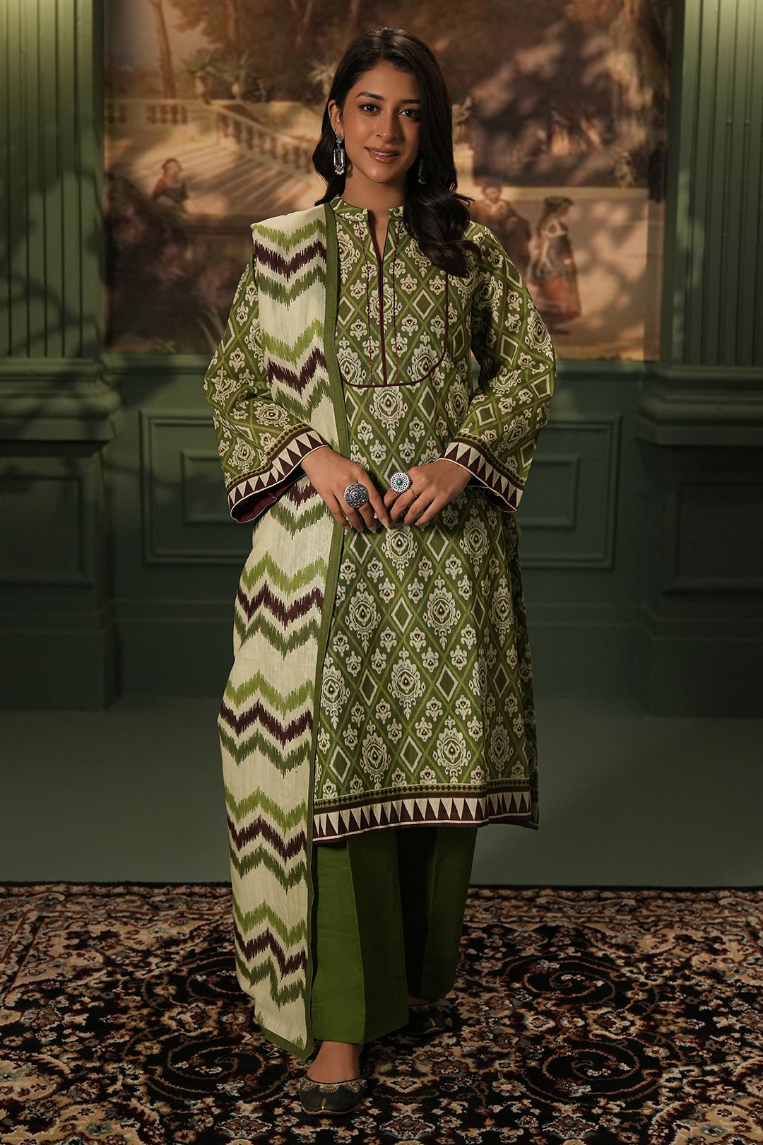 Zellbury | Unstitched 3 Piece Khaddar | Shirt Shalwar Dupatta - 0463 -  Zellbury Women Essential Unstitched - Original Designer Dress - House of Maryam