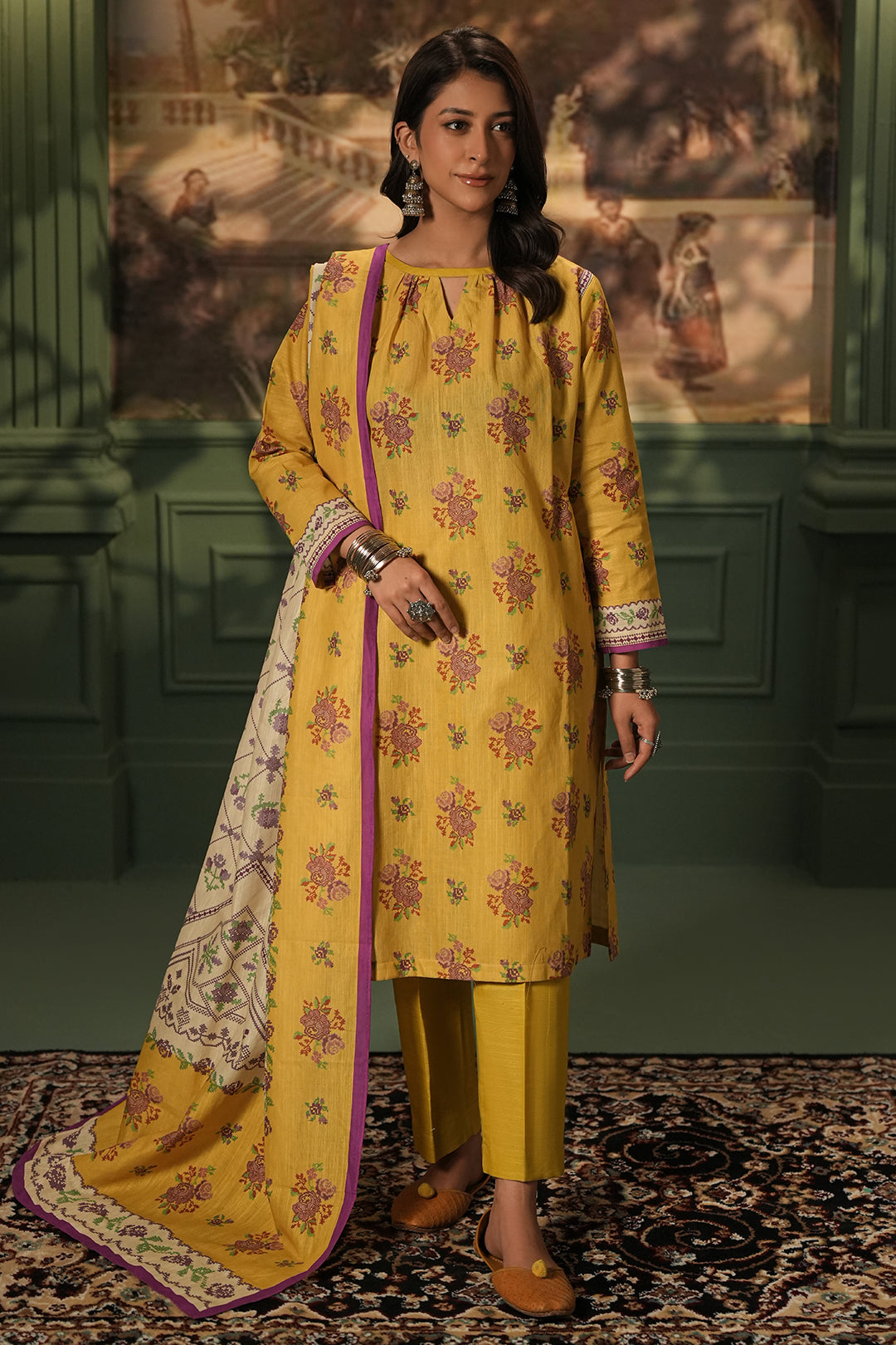 Zellbury | Unstitched 3 Piece Khaddar | Shirt Shalwar Dupatta - 0464 -  Zellbury Women Essential Unstitched -  House of Maryam