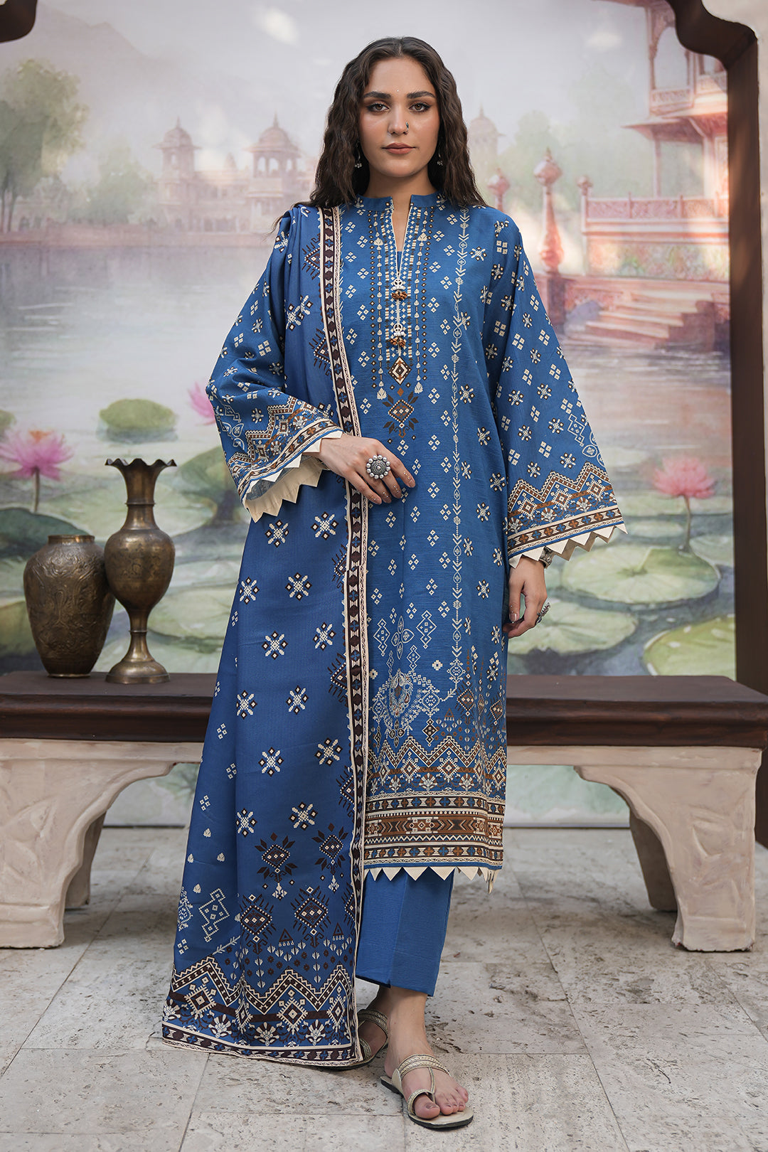 Zellbury | Unstitched 3 Piece Khaddar | Shirt Shalwar Shawl - 0466 -  Zellbury Women Essential Unstitched - Original Designer Dress - House of Maryam