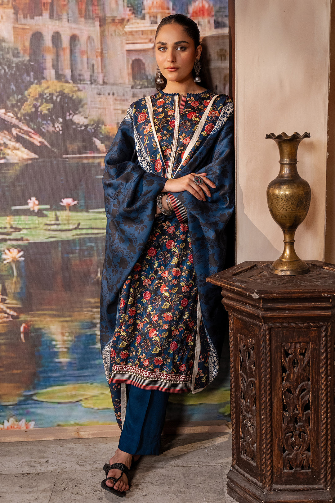 Zellbury | Unstitched 3 Piece Cotail | Shirt Shalwar Dupatta - 0470