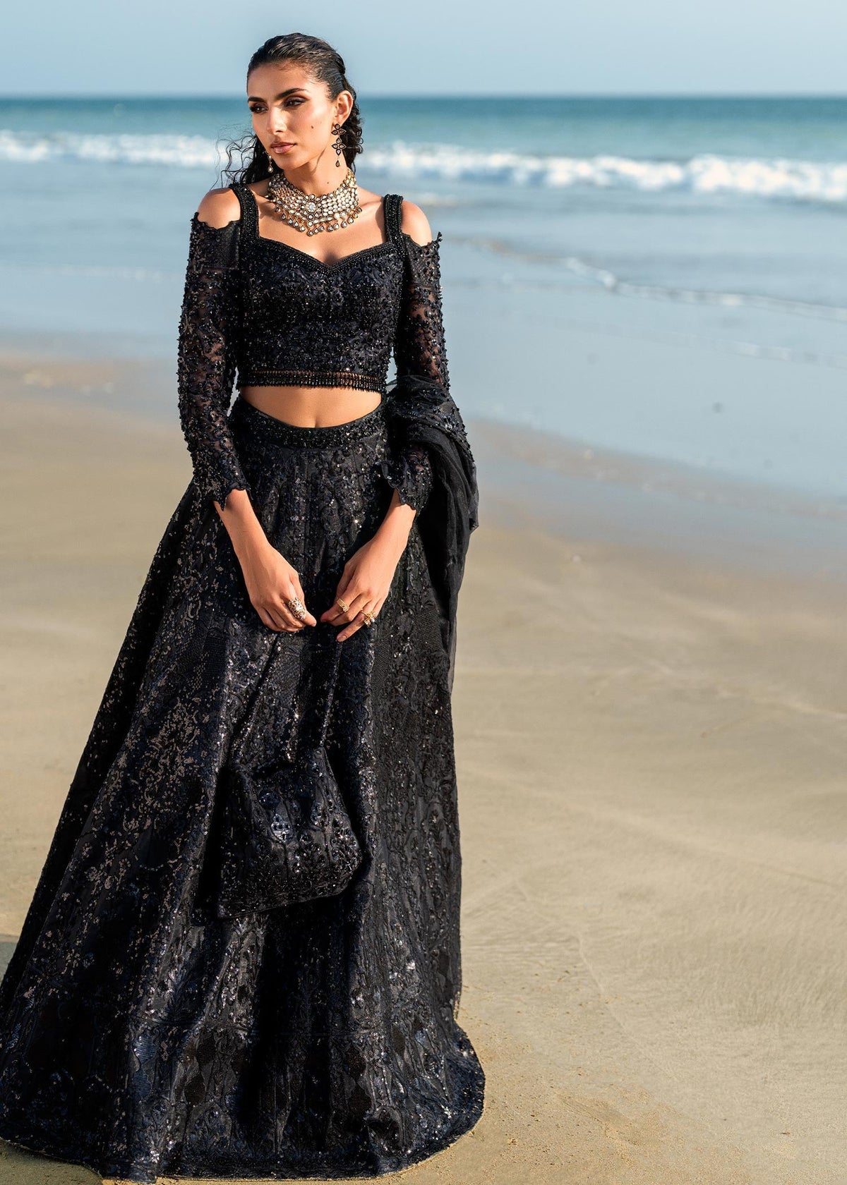 Waqas Shah | Amariage Luxury Formals | Black Musk -  Waqas Shah Ladies Clothes - Original Designer Dress - House of Maryam