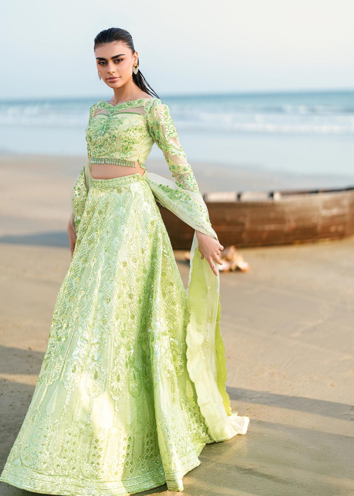 Waqas Shah | Amariage Luxury Formals | Mint Bloom -  Waqas Shah Ladies Clothes - Original Designer Dress - House of Maryam