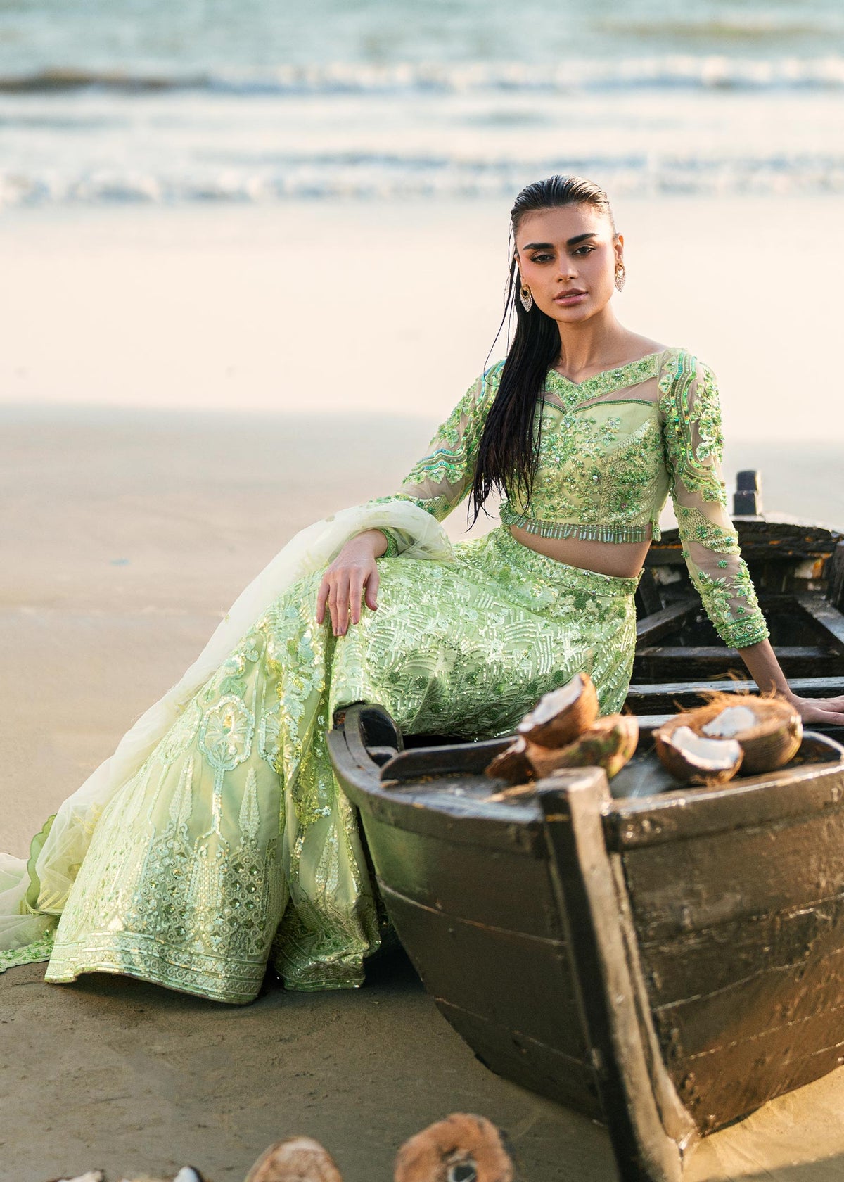 Waqas Shah | Amariage Luxury Formals | Mint Bloom -  Waqas Shah Ladies Clothes - Original Designer Dress - House of Maryam