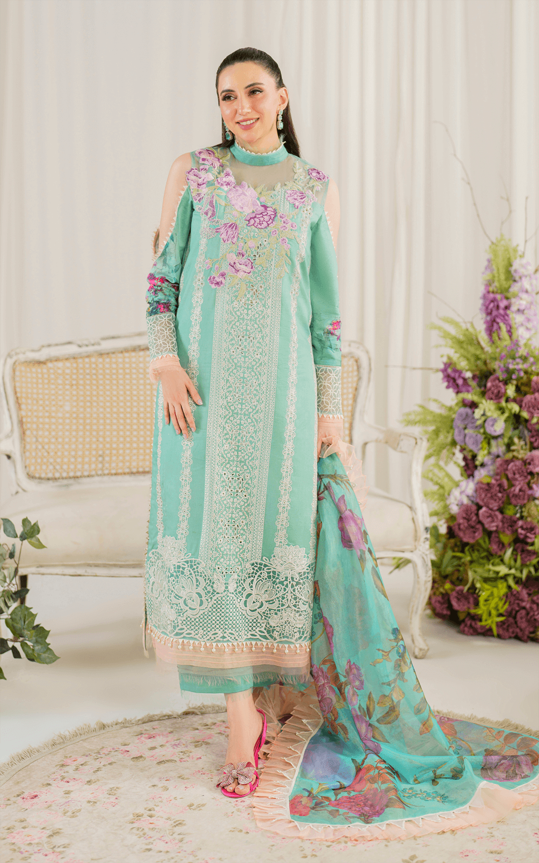 Asifa and Nabeel | Pretty in Pink Limited Edition | Water Lily (PP-3) by Designer Asifa and Nabeel - House of Maryam - Pakistani Designer Ethnic Wear in {{ shop.shopifyCountryName }}