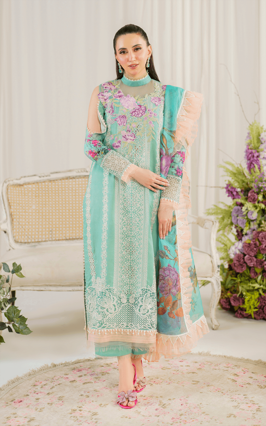 Asifa and Nabeel | Pretty in Pink Limited Edition | Water Lily (PP-3) by Designer Asifa and Nabeel - House of Maryam - Pakistani Designer Ethnic Wear in {{ shop.shopifyCountryName }}