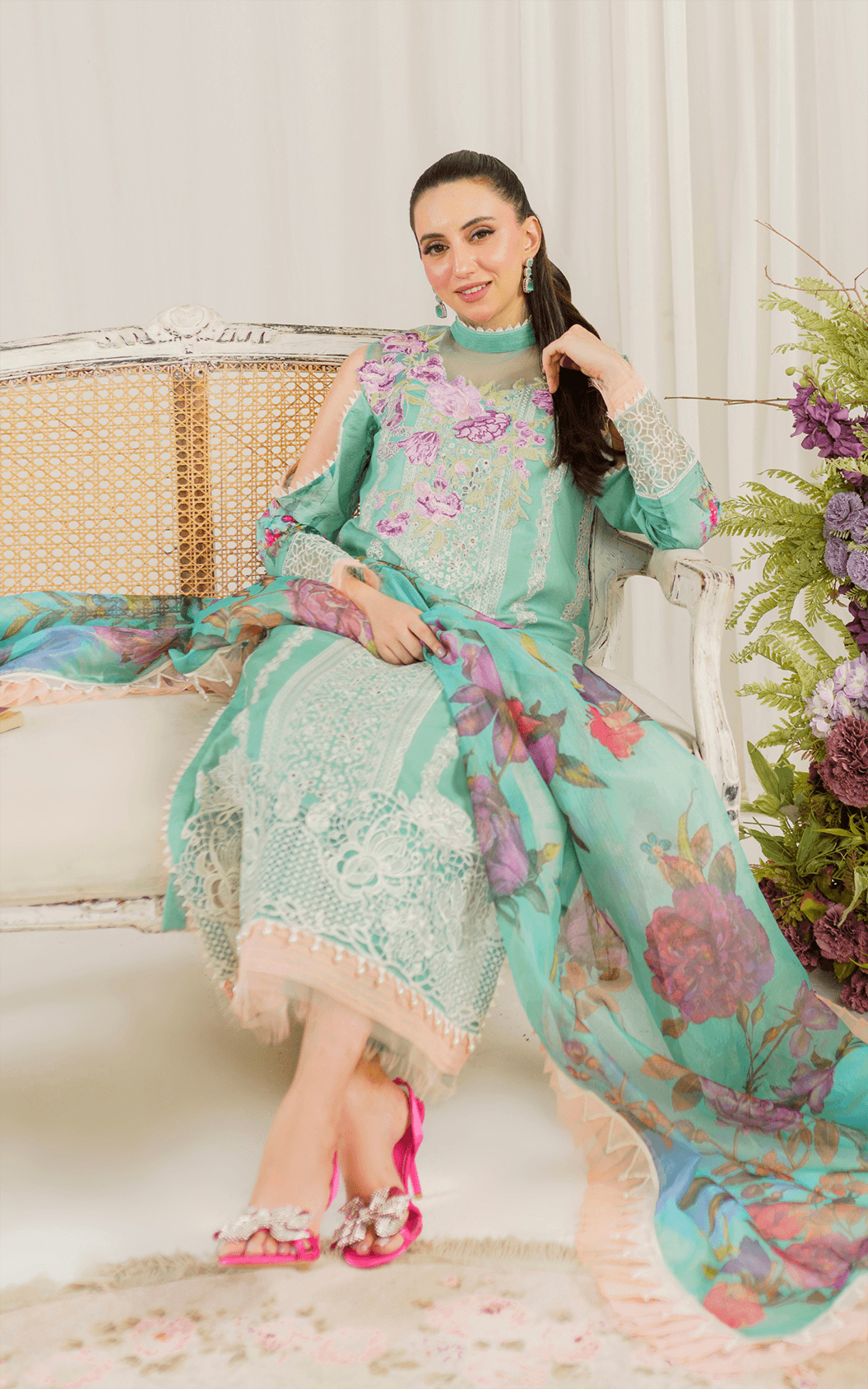 Asifa and Nabeel | Pretty in Pink Limited Edition | Water Lily (PP-3) by Designer Asifa and Nabeel - House of Maryam - Pakistani Designer Ethnic Wear in {{ shop.shopifyCountryName }}