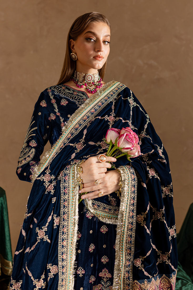 Marjjan | De Rose Velvet | MRV-10 (BLUE) -  Marjjan Ladies Clothes - Original Designer Dress - House of Maryam