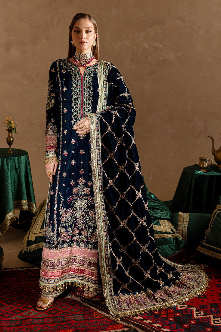 Marjjan | De Rose Velvet | MRV-10 (BLUE) -  Marjjan Ladies Clothes - Original Designer Dress - House of Maryam