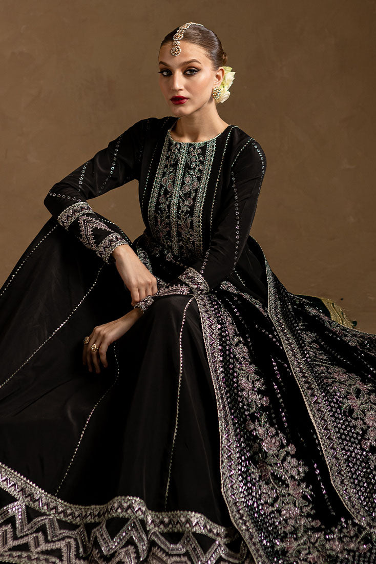 Marjjan | De Rose Velvet | MRV-14 (BLACK) -  Marjjan Ladies Clothes - Original Designer Dress - House of Maryam
