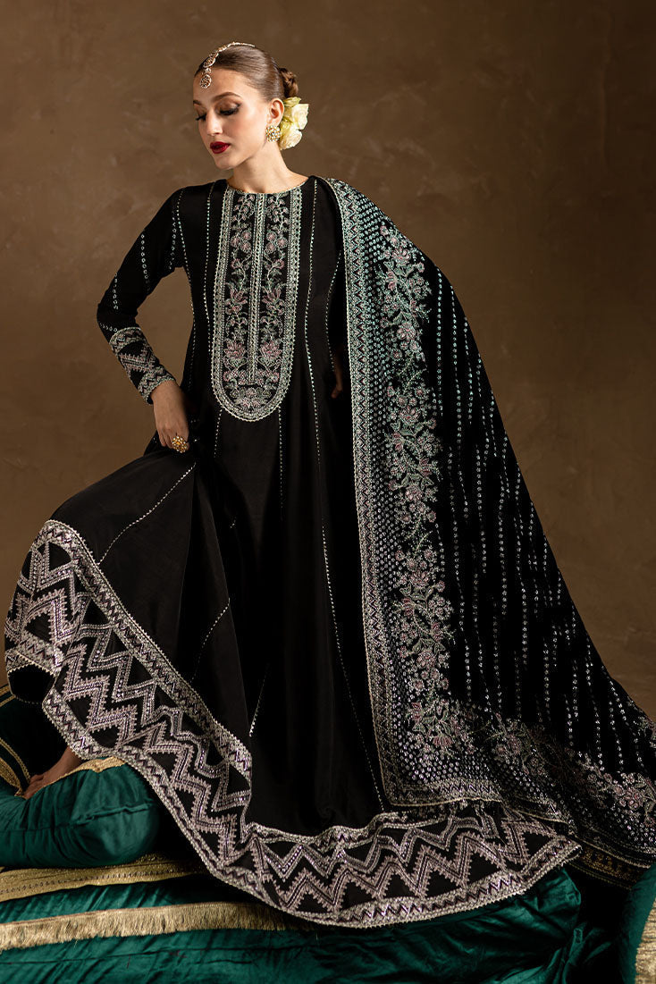 Marjjan | De Rose Velvet | MRV-14 (BLACK) -  Marjjan Ladies Clothes - Original Designer Dress - House of Maryam