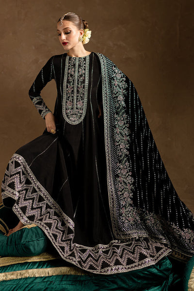 Marjjan | De Rose Velvet | MRV-14 (BLACK) -  Marjjan Ladies Clothes - Original Designer Dress - House of Maryam