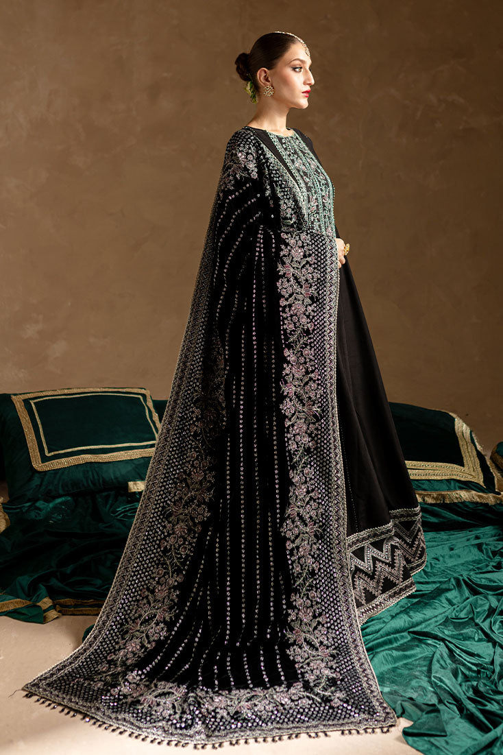 Marjjan | De Rose Velvet | MRV-14 (BLACK) -  Marjjan Ladies Clothes - Original Designer Dress - House of Maryam