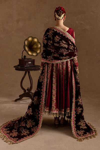 Marjjan | De Rose Velvet | MRV-13 (MEHROON) -  Marjjan Ladies Clothes - Original Designer Dress - House of Maryam