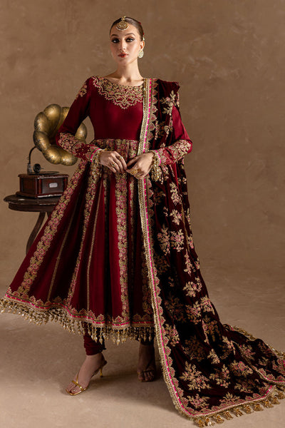 Marjjan | De Rose Velvet | MRV-13 (MEHROON) -  Marjjan Ladies Clothes - Original Designer Dress - House of Maryam