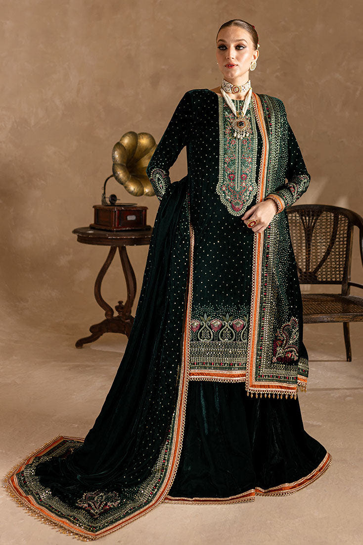 Marjjan | De Rose Velvet | MRV-07 (GREEN) -  Marjjan Ladies Clothes - Original Designer Dress - House of Maryam