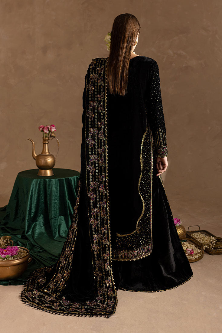 Marjjan | De Rose Velvet | MRV-09 (BLACK) -  Marjjan Ladies Clothes - Original Designer Dress - House of Maryam