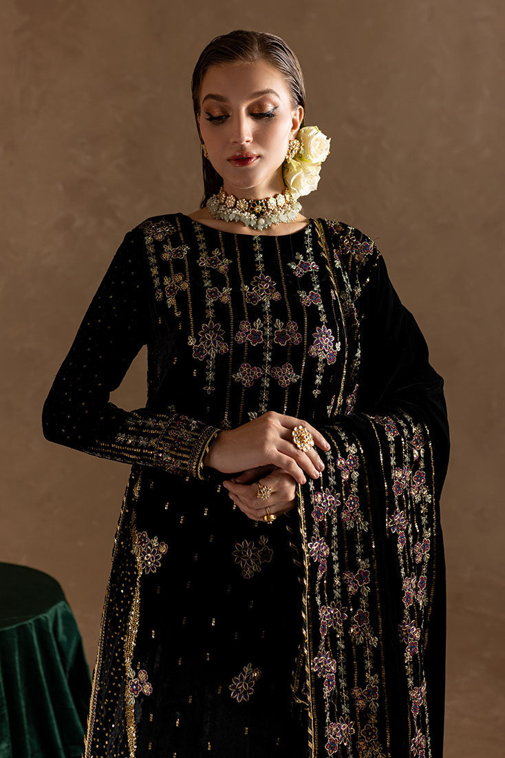 Marjjan | De Rose Velvet | MRV-09 (BLACK) -  Marjjan Ladies Clothes - Original Designer Dress - House of Maryam