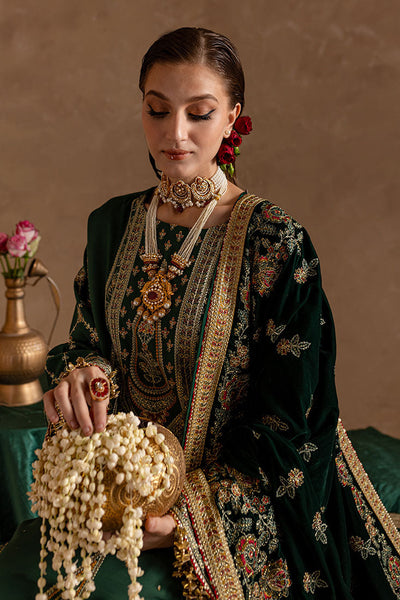 Marjjan | De Rose Velvet | MRV-11 (GREEN) -  Marjjan Ladies Clothes - Original Designer Dress - House of Maryam