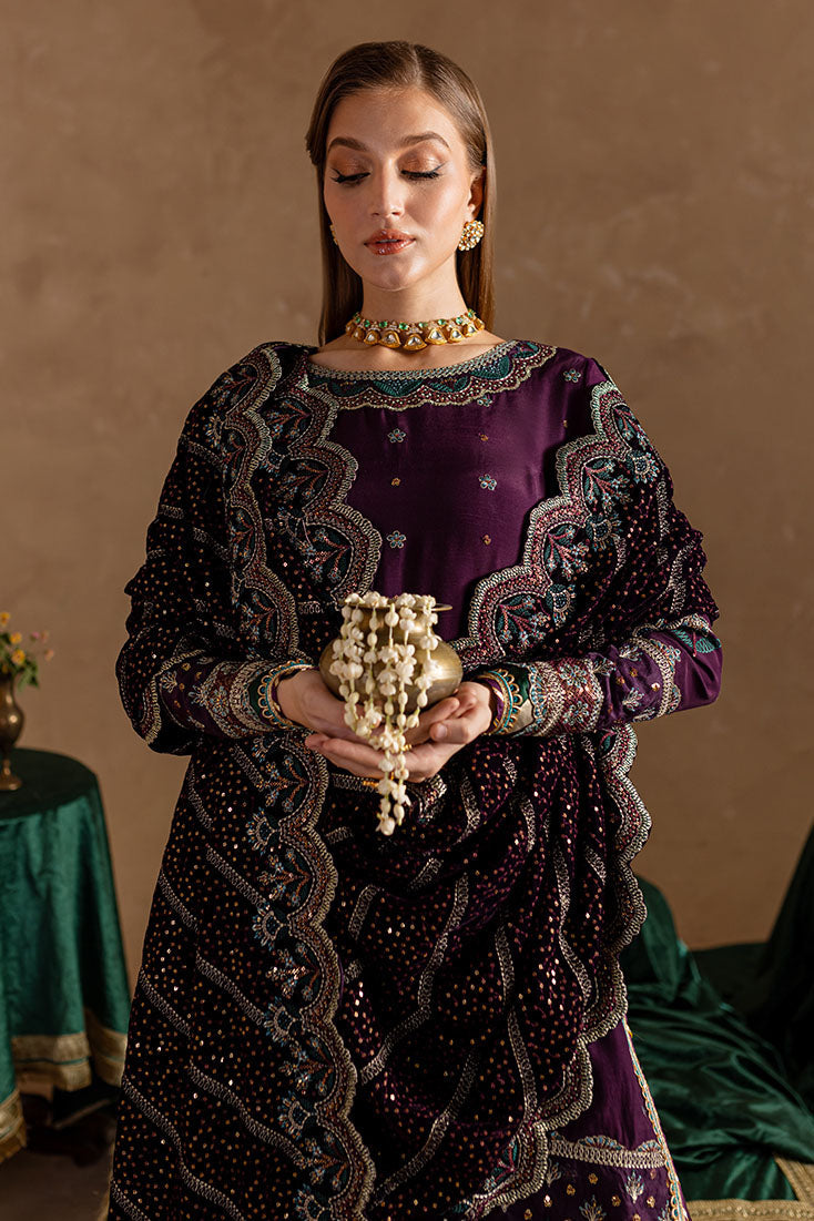 Marjjan | De Rose Velvet | MRV-12 (PURPLE) -  Marjjan Ladies Clothes - Original Designer Dress - House of Maryam