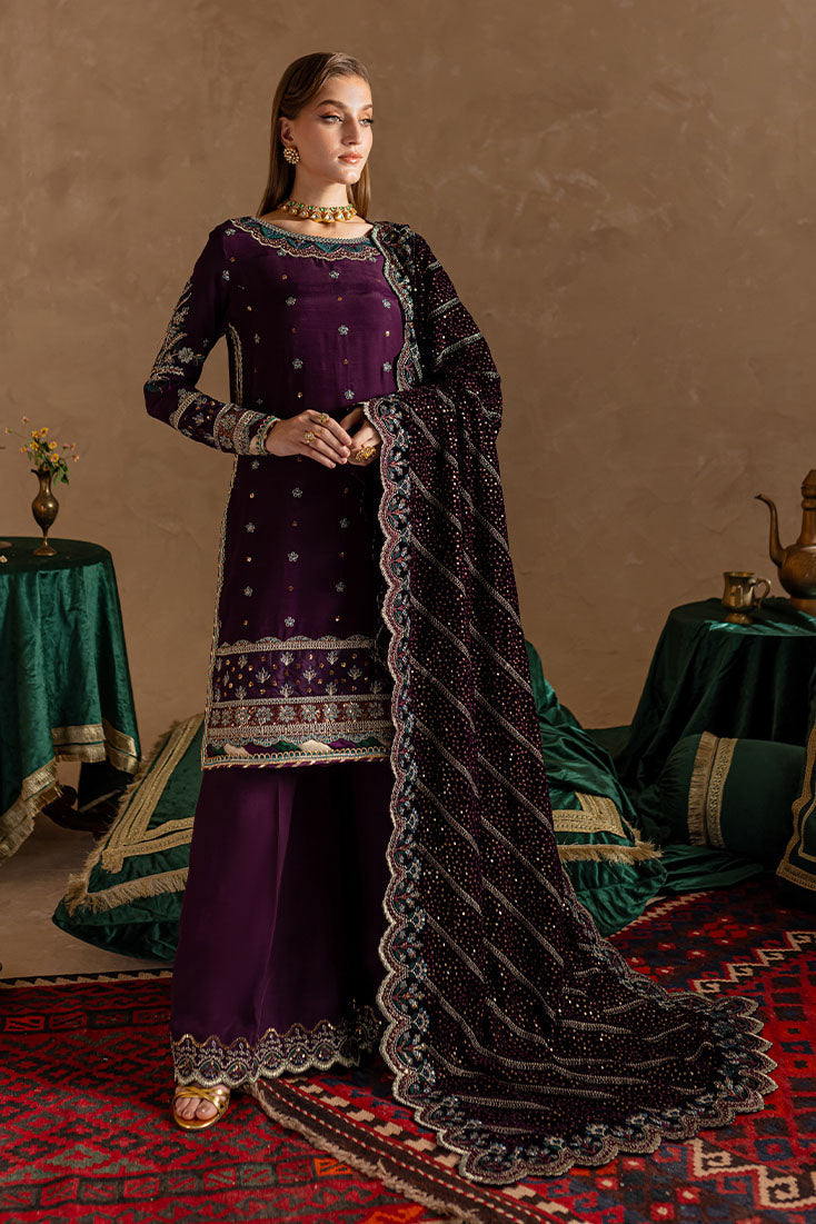 Marjjan | De Rose Velvet | MRV-12 (PURPLE) -  Marjjan Ladies Clothes - Original Designer Dress - House of Maryam