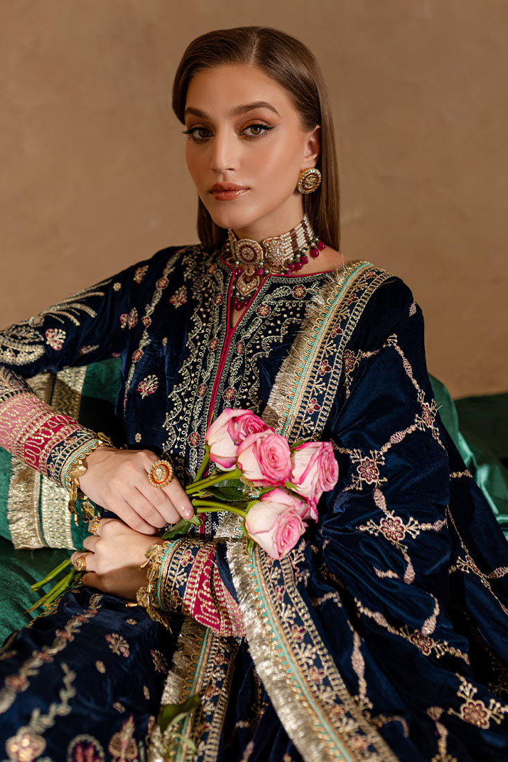 Marjjan | De Rose Velvet | MRV-10 (BLUE) -  Marjjan Ladies Clothes - Original Designer Dress - House of Maryam