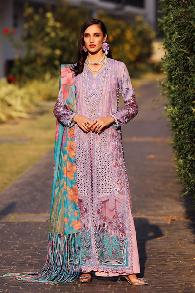 Afrozeh Chrysa lilac embroidered lawn suit