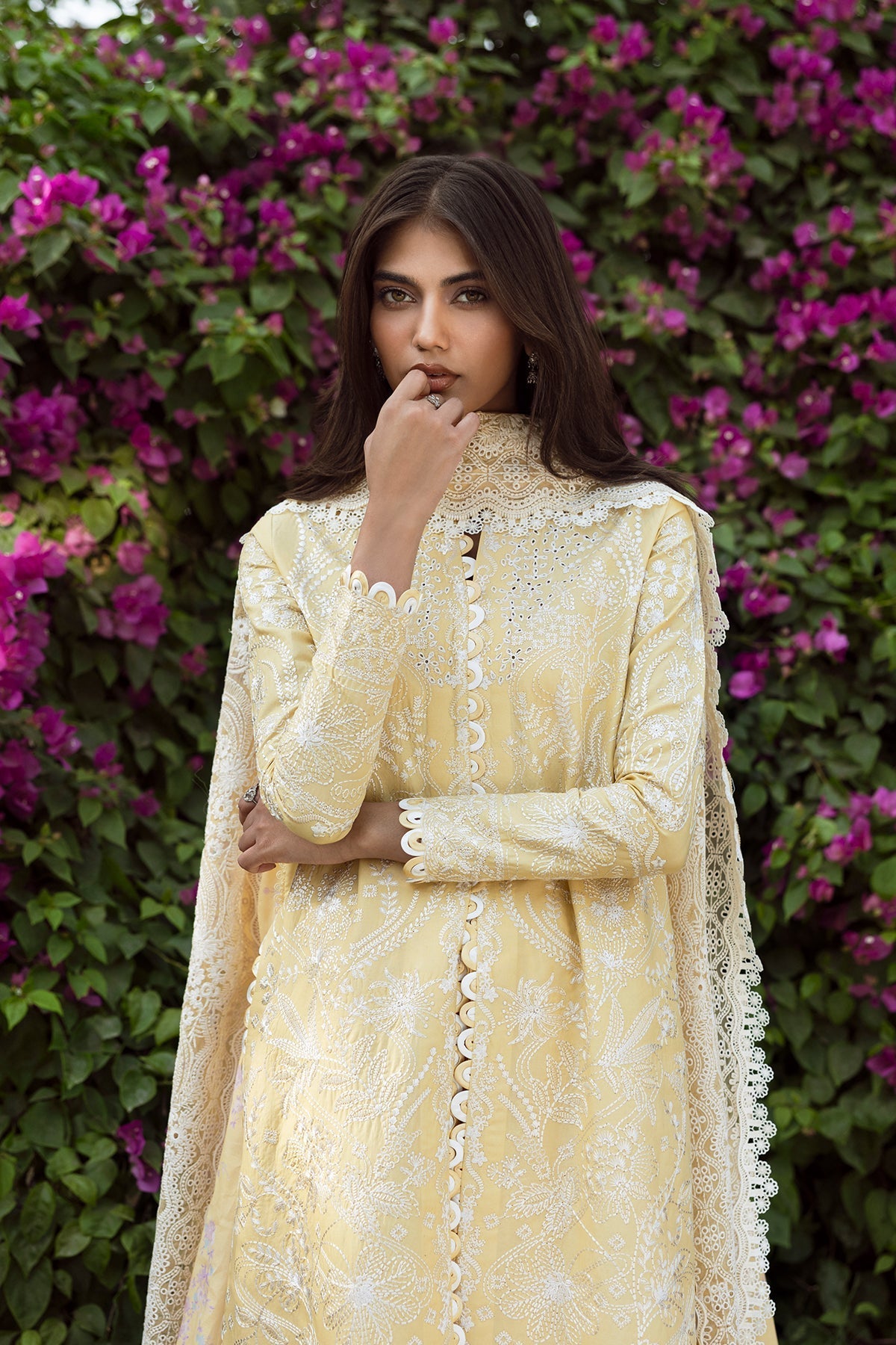 Afrozeh Taqdeer lemon embroidered lawn suit, photo 3