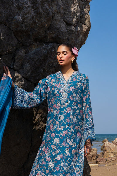 Afrozeh Noa aqua embroidered lawn suit, photo 4