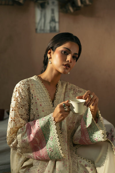 Afrozeh Mohabbat beige embroidered lawn suit, photo 3