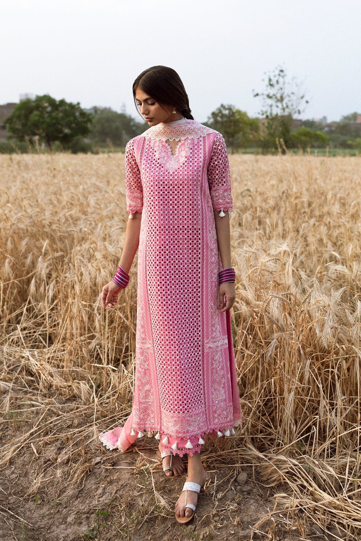 Afrozeh Khwaab pink lawn shirt and sharara