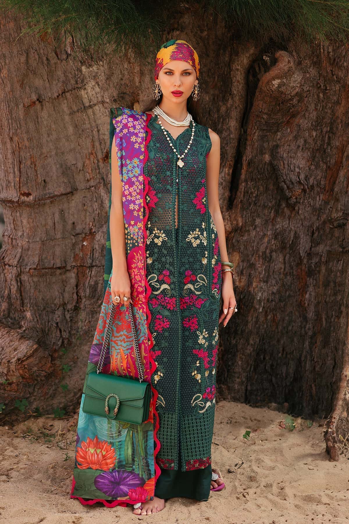 Afrozeh Vermora green embroidered lawn suit, photo 4