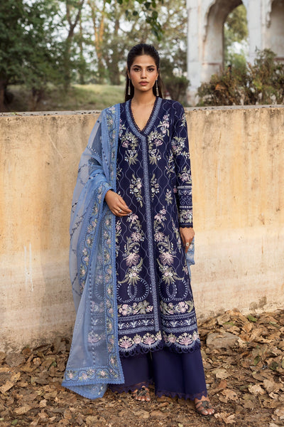 Afrozeh Shiddat blue embroidered lawn suit