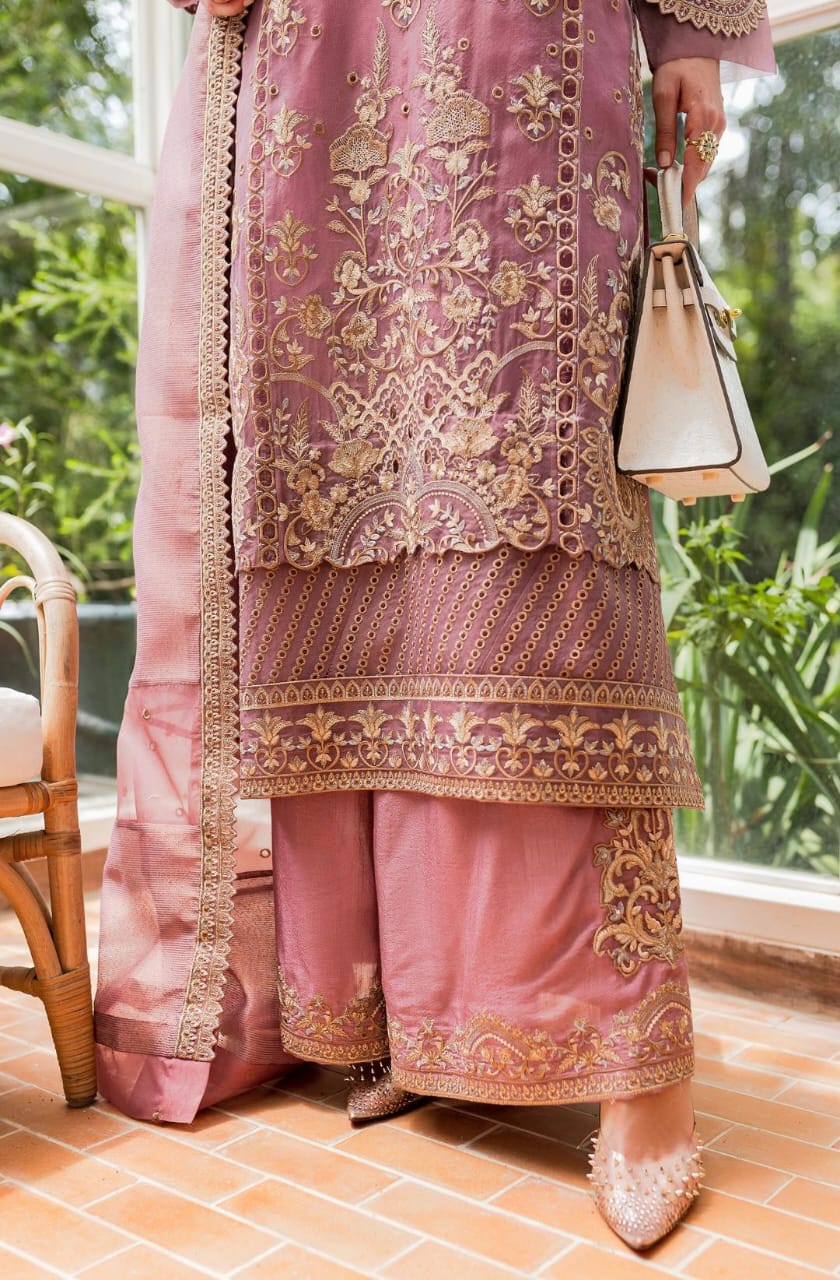 Maryum N Maria | Sorina Luxury Chiffon 23 | Dusty Rose (MW23-509) by Designer Maryum N Maria - House of Maryam - Pakistani Designer Ethnic Wear in {{ shop.shopifyCountryName }}