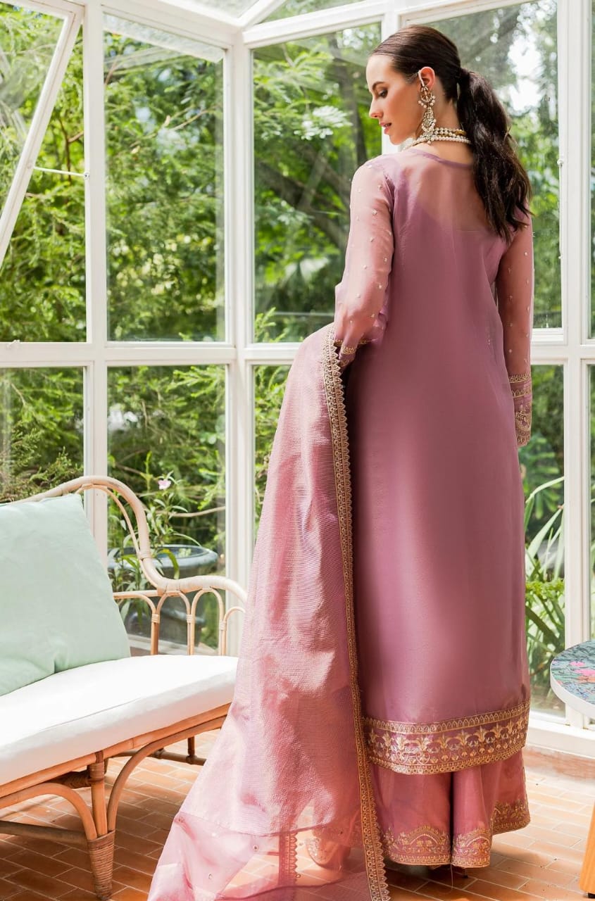 Maryum N Maria | Sorina Luxury Chiffon 23 | Dusty Rose (MW23-509) by Designer Maryum N Maria - House of Maryam - Pakistani Designer Ethnic Wear in {{ shop.shopifyCountryName }}