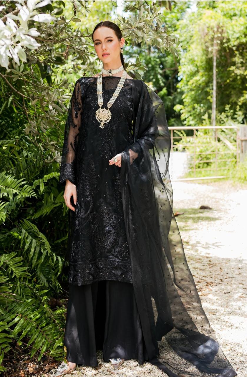 Maryum N Maria | Sorina Luxury Chiffon 23 | Raven (MW23-507) by Designer Maryum N Maria - House of Maryam - Pakistani Designer Ethnic Wear in {{ shop.shopifyCountryName }}