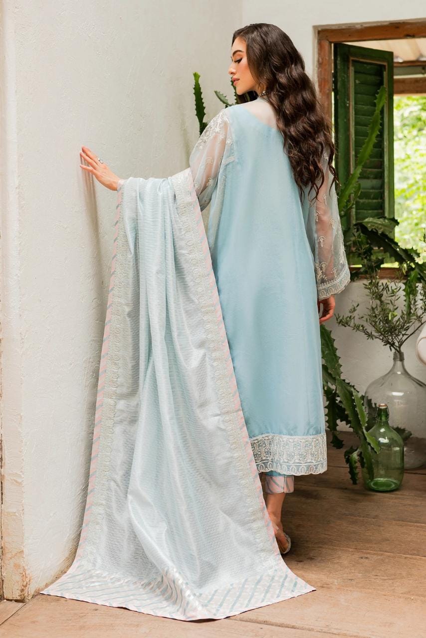 Maryum N Maria | Sorina Luxury Chiffon 23 | Sky Light (MW23-502) by Designer Maryum N Maria - House of Maryam - Pakistani Designer Ethnic Wear in {{ shop.shopifyCountryName }}