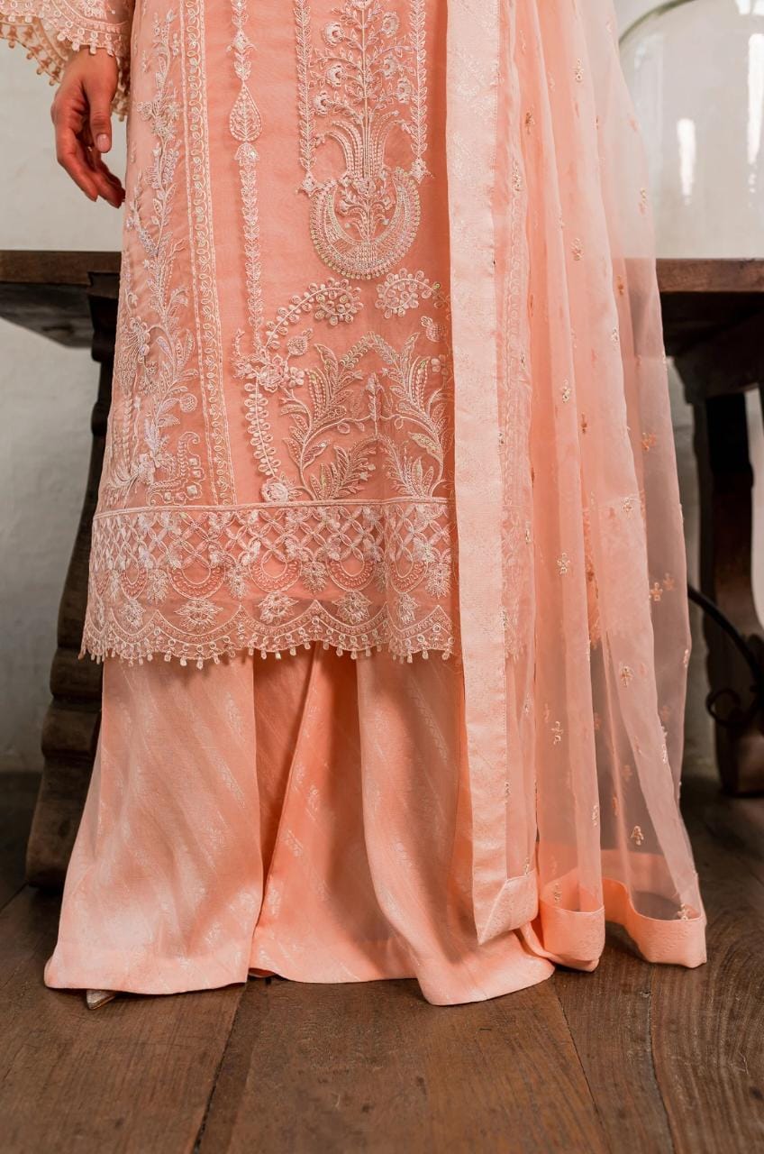 Maryum N Maria | Sorina Luxury Chiffon 23 | Peach Parfait (MW23-505) -  Maryum N Maria Formal - Original Designer Dress - House of Maryam