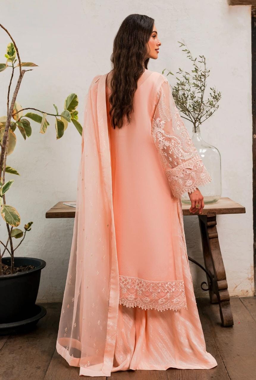 Maryum N Maria | Sorina Luxury Chiffon 23 | Peach Parfait (MW23-505) -  Maryum N Maria Formal - Original Designer Dress - House of Maryam