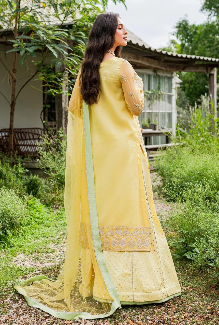 Maryum N Maria | Sorina Luxury Chiffon 23 | Lemon Zest (MW23-508) -  Maryum N Maria Formal - Original Designer Dress - House of Maryam