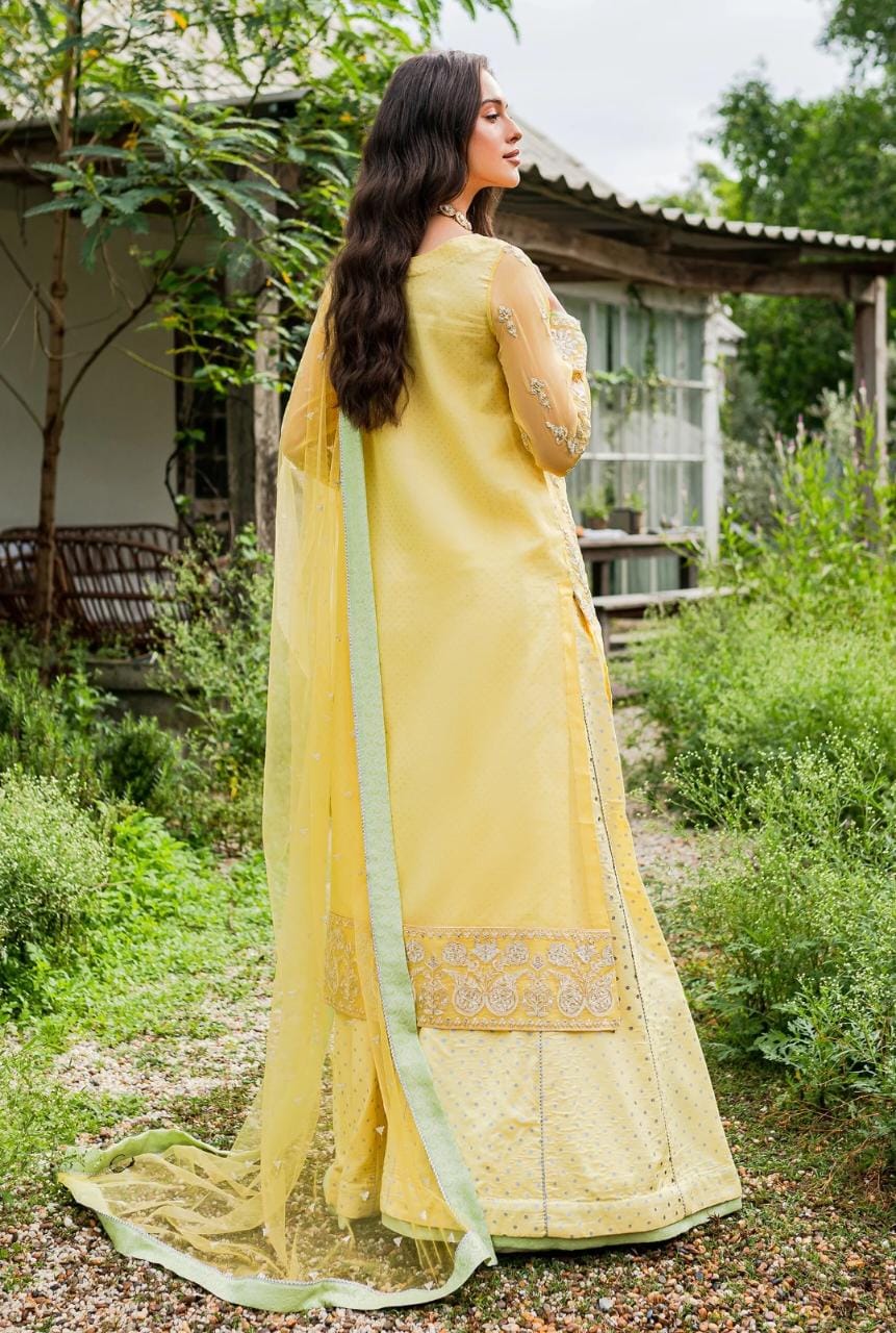 Maryum N Maria | Sorina Luxury Chiffon 23 | Lemon Zest (MW23-508) by Designer Maryum N Maria - House of Maryam - Pakistani Designer Ethnic Wear in {{ shop.shopifyCountryName }}